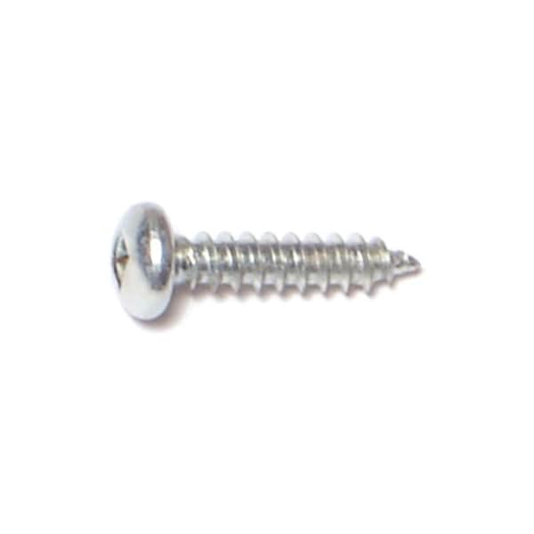 Midwest Fastener Sheet Metal Screw, #4 x 1/2 in, Zinc Plated Steel Pan Head Square Drive, 100 PK 08702 - main